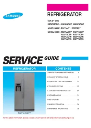 Samsung rsa1dtpe service manual cover