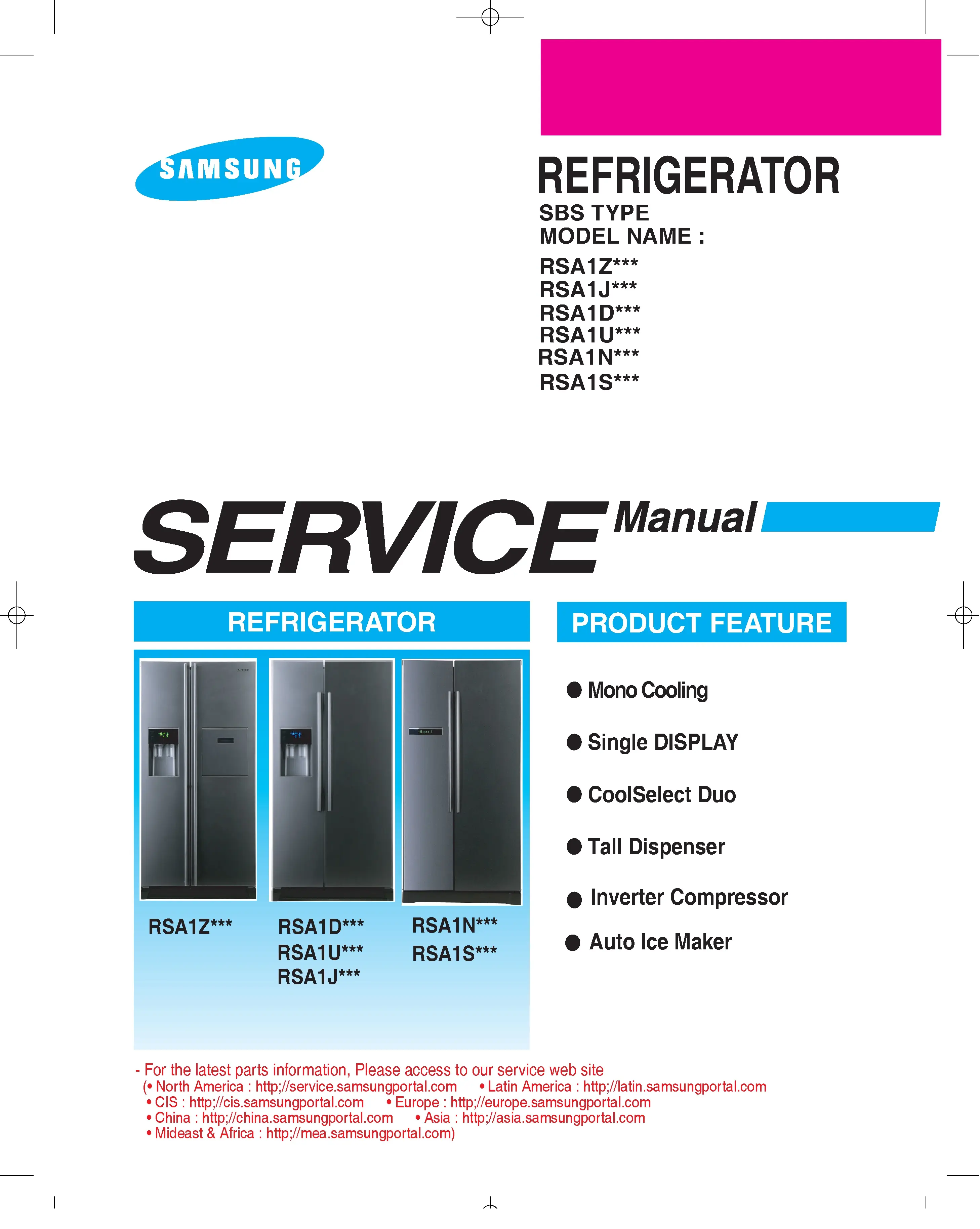 Samsung rsa1ntwp service manual cover