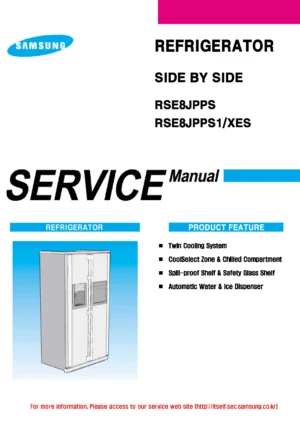 Samsung rse8jpps1 service manual cover
