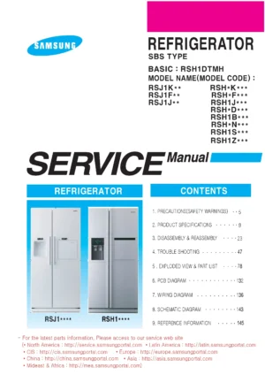 Samsung rsj1kssv service manual cover