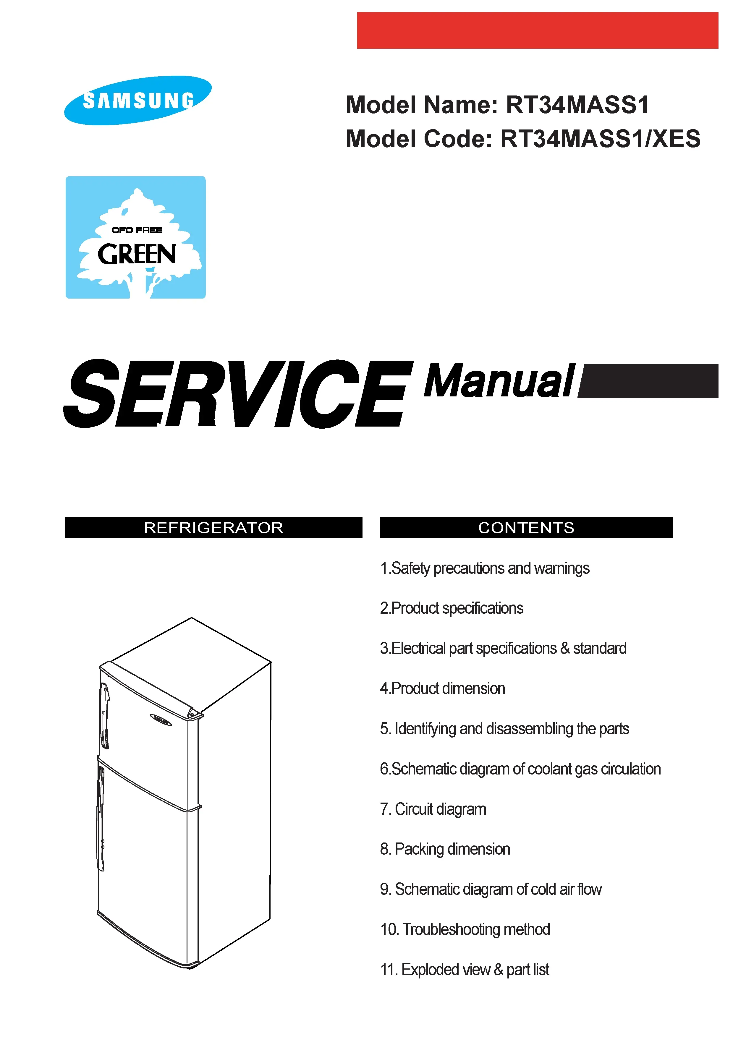Samsung rt34mass1 service manual cover