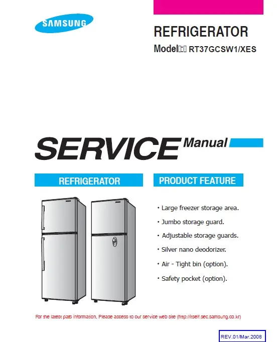 Samsung rt37gcsw service manual cover