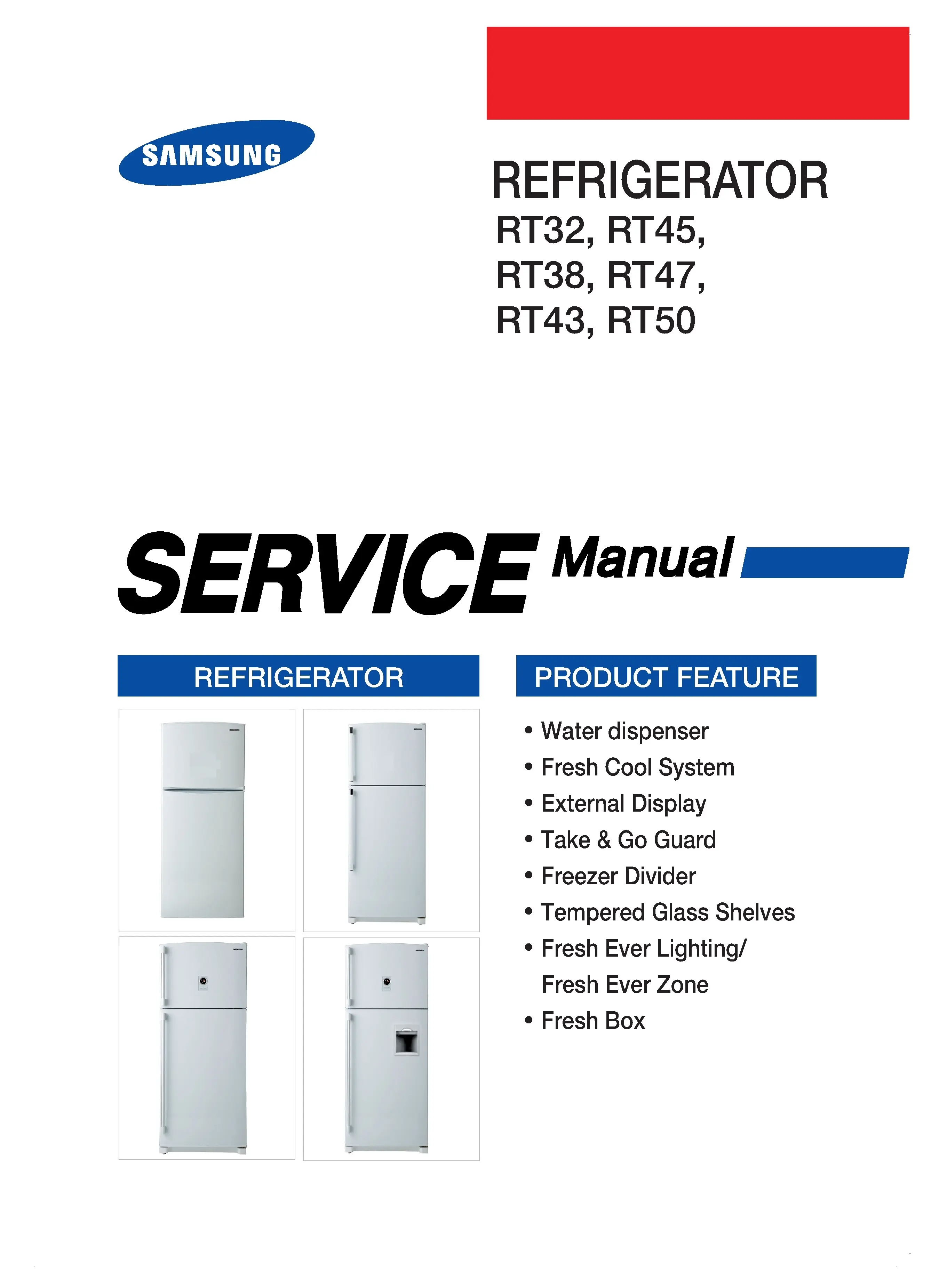 Samsung rt38 rt32 service manual cover