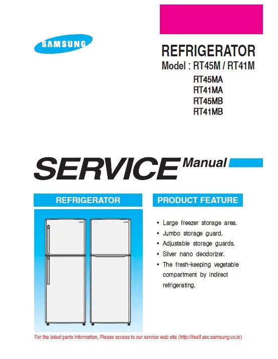 Samsung rt41mbsw service manual cover