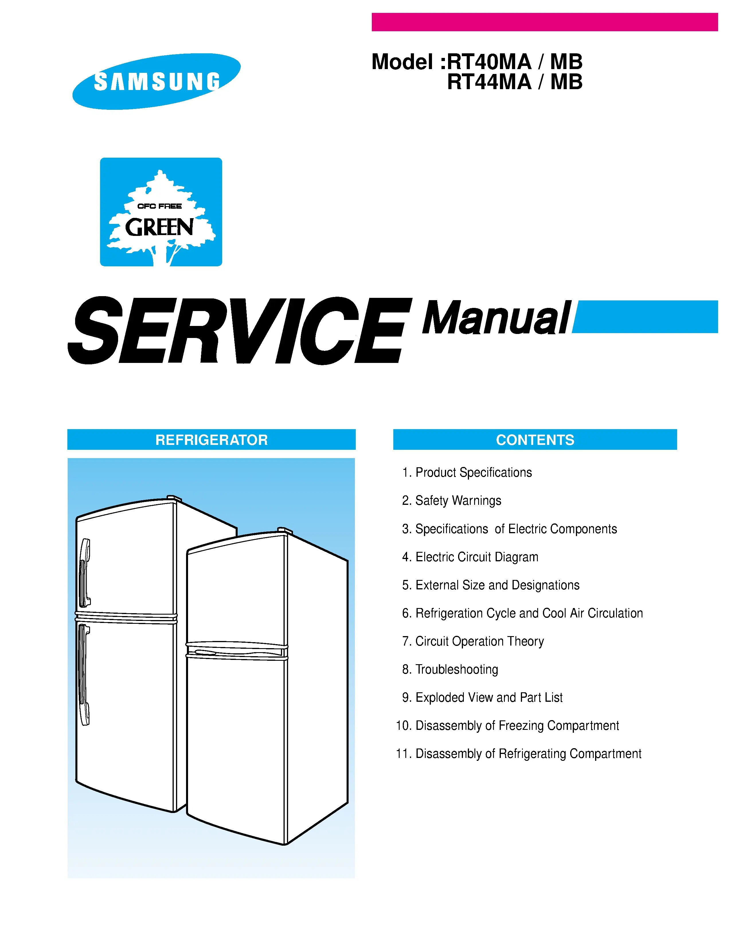 Samsung rt44mbsw service manual cover