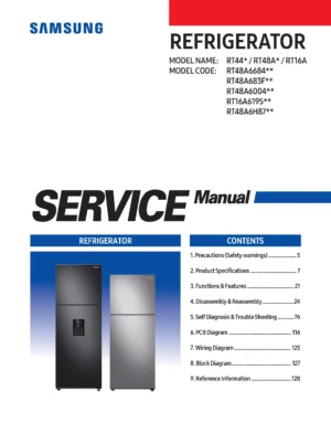 Samsung rt48a6684 rt48a6684b1 service manual cover