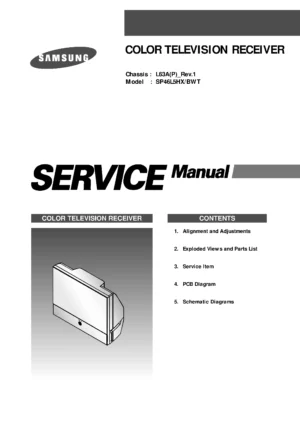 Samsung sp 46l5hx sp46l5hx service manual cover