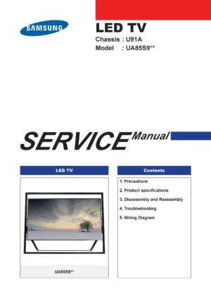 Samsung ua85s9 ua85s9ar ua85s9al service manual cover