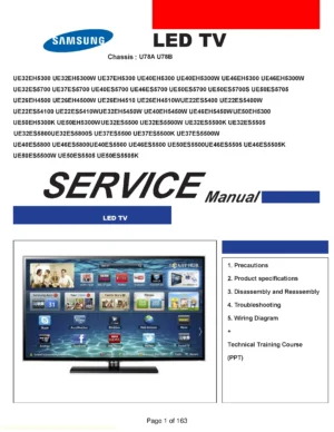 Samsung ue50es5700 ue50es5700s ue50es5705 service manual cover