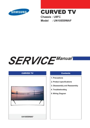 Samsung un105s9 un105s9waf un105s9wafxza service manual cover