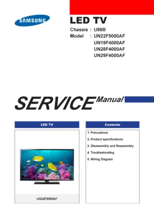 Samsung un19f4000 un19f4000af un19f4000afxza service manual cover