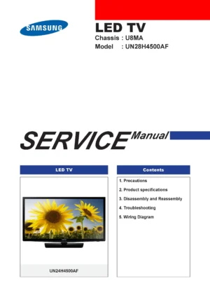 Samsung un28h4500 un28h4500af un28h4500afxza service manual cover