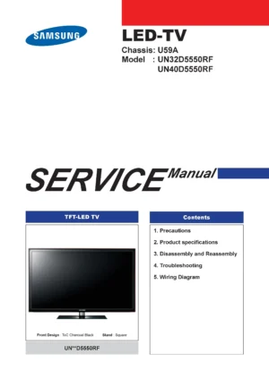 Samsung un32d5550rf un40d5550rf service manual cover