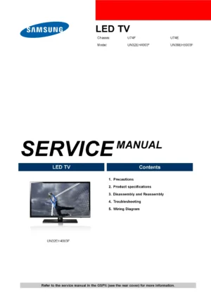 Samsung un32eh4003 un32eh4003v service manual cover
