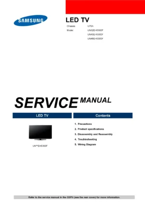 Samsung un32eh5300f un42eh5300f un46eh5300f service manual cover