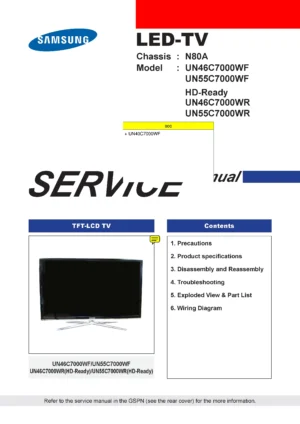 Samsung un40c7000 un40c7000wf service manual cover