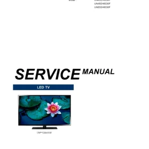 Samsung un40eh6030 un40eh6030f service manual cover with photo of the television, model type and code and manual contents