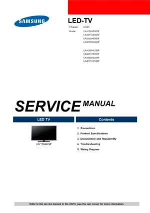 Samsung un40eh6050f un46eh6050f un55eh6050f un60eh6050f service manual cover