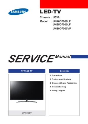 Samsung un46d7000lf un55d7000lf un60d7050vf service manual cover