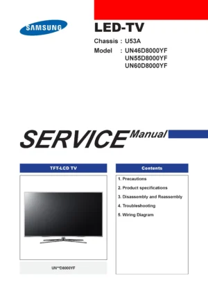 Samsung un46d8000yf un55d8000yf un60d8000yf service manual cover