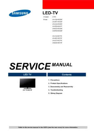 Samsung un46eh6070f (84p)p service manual cover