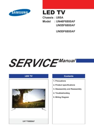 Samsung un46f6800 un46f6800af un46f6800afxza service manual cover
