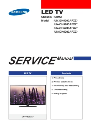 Samsung un46h5203 un46h5203af un46h5203afxz service manual cover