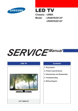 Samsung un46h6201 un46h6201af un46h6201afxza service manual cover
