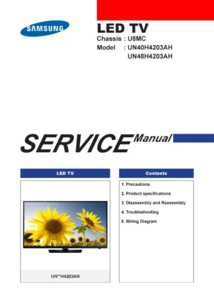 Samsung un48h4203 un48h4203ah un48h4203ahxpa service manual cover