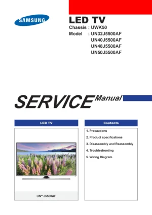 Samsung un48j5500 un48j5500af un48j5500afxza service manual cover