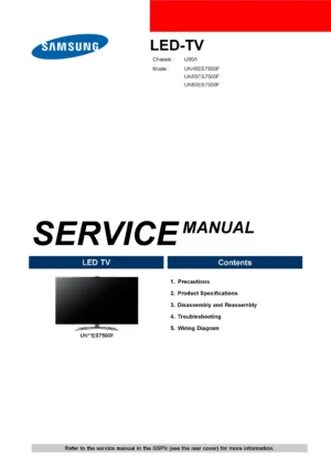 Samsung un55es7550 un55es7550f un46es7550 un46es7550f service manual cover