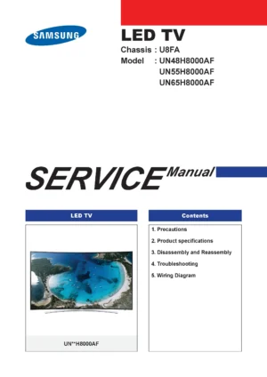 Samsung un55h8000 un55h8000af un55h8000afxza service manual cover