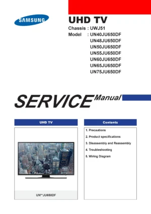 Samsung un55ju650 un55ju650df un55ju650dfxza service manual cover
