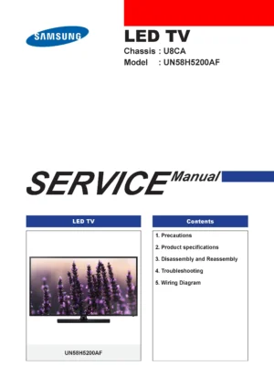 Samsung un58h5200 un58h5200af un58h5200afxz service manual cover