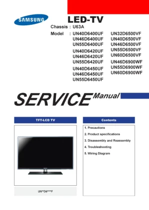 Samsung un60d6500vf service manual cover