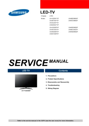 Samsung un60es6100f un55es6100f un46es6100f un40es6100f service manual cover
