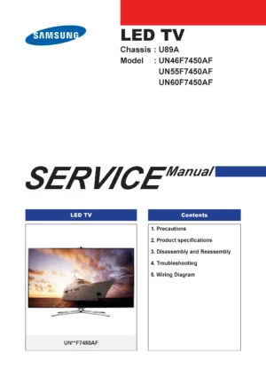 Samsung un60f7450 un60f7450af un60f7450afxza service manual cover