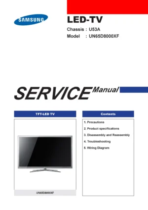Samsung un65d8000xf service manual cover