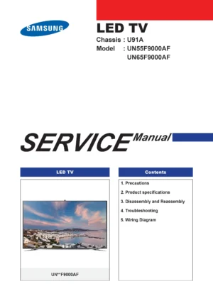 Samsung un65f9000 un65f9000af un65f9000afxza service manual cover