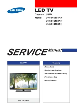 Samsung un65h6103 un65h6103ah un65h6103ahxpa service manual cover