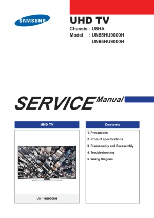 Samsung un65hu9000 un65hu9000h un65hu9000hxpa service manual cover