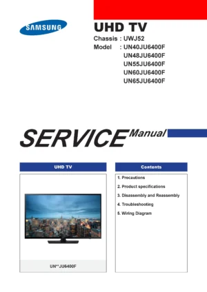 Samsung un65ju6400 un65ju6400f un65ju6400fxza service manual cover