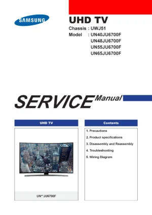 Samsung un65ju6700 un65ju6700f un65ju6700fxza service manual cover