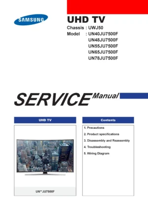 Samsung un65ju7500 un65ju7500f un65ju7500fxza service manual cover