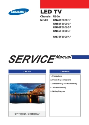Samsung un75f8000 un75f8000bf un75f8000bfxza service manual cover