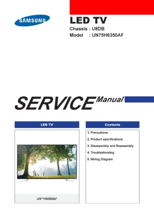 Samsung un75h6350 un75h6350af un75h6350afxza service manual cover