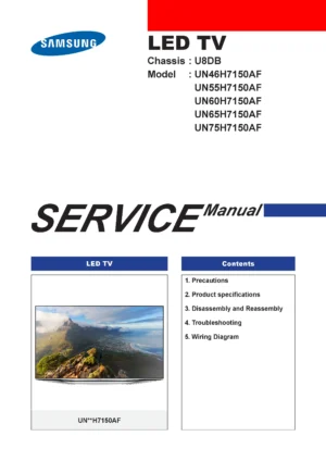 Samsung un75h7150 un75h7150af un75h7150afxza service manual cover