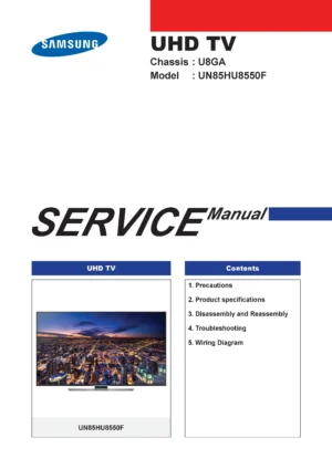 Samsung un85hu8550 un85hu8550f un85hu8550fxza service manual cover