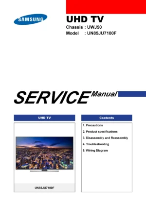 Samsung un85ju7100 un85ju7100f un85ju7100fxza service manual cover