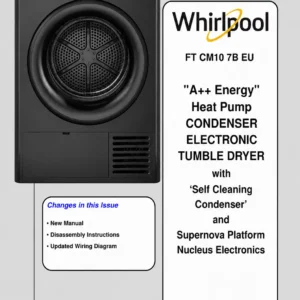 Whirlpool ft cm10 7b eu service manual cover dryer type and model code, publication date and manual contents